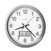 Howard Miller 625195 Chronicle Wall Clock with LCD Inset, 14", Gray