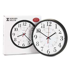 Howard Miller 625323 Alton Auto Daylight Savings Wall Clock, 14", Black