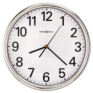 Howard Miller 625561 Hamilton Wall Clock, 12", Silver, 1 AA