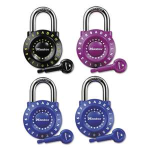 MASTER LOCK COMPANY Set-Your-Own Combination Lock, Steel, 1 7/8" Wide, Assorted