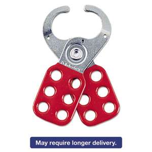 MASTER LOCK COMPANY Steel Lockout Hasp, Steel/Vinyl, 2 3/8", Red