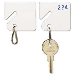 MMF INDUSTRIES Slotted Rack Key Tags, Plastic, 1 1/2 x 1 1/2, White, 20/Pack