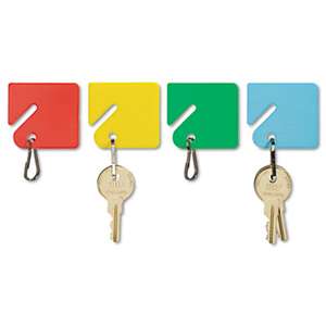 MMF INDUSTRIES Slotted Rack Key Tags, Plastic, 1 1/2 x 1 1/2, Assorted, 20/Pack