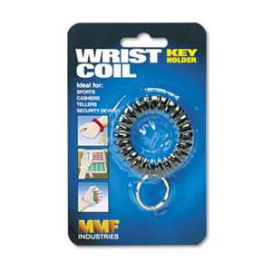 MMF INDUSTRIES Wrist Coil with Key Ring, Black