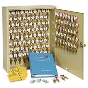MMF INDUSTRIES Locking Two-Tag Cabinet, 120-Key, Welded Steel, Sand, 16 1/2 x 4 7/8 x 20 1/8