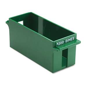 MMF INDUSTRIES Porta-Count System Extra-Capacity Rolled Coin Plastic Storage Tray, Green