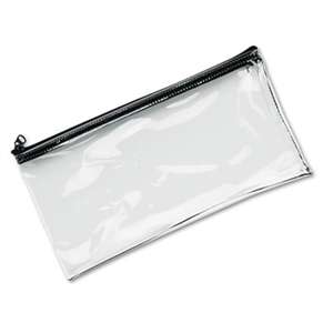 MMF INDUSTRIES Leatherette Zippered Wallet, Leather-Like Vinyl, 11w x 6h, Clear