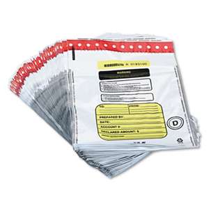 MMF INDUSTRIES Tamper-Evident Deposit/Cash Bags, Plastic, 12 x 16, White, 100 Bags/Box