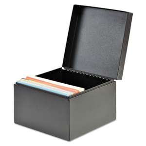 MMF INDUSTRIES Index Card File, Holds 500 4 x 6 Cards, Black