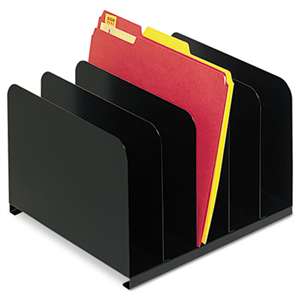 MMF INDUSTRIES Desktop Vertical Organizer, Five Sections, Steel, 12 x 11 x 8 1/8, Black