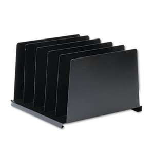 MMF INDUSTRIES Angled Vertical Organizer, Five Sections, Steel, 14 1/2 x 9 7/8 x 8 3/4, Black