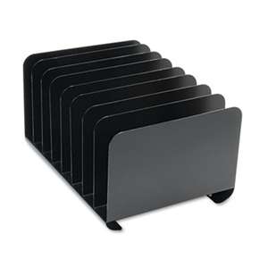 MMF INDUSTRIES Desktop Vertical Organizer, Eight Sections, Steel, 15 x 11 x 8 1/8, Black