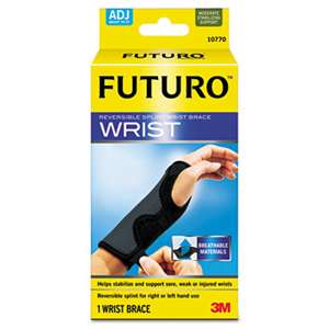 3M/COMMERCIAL TAPE DIV. Adjustable Reversible Splint Wrist Brace, Fits Wrists 5 1/2"- 8 1/2", Black