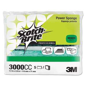 3M/COMMERCIAL TAPE DIV. Power Sponge, Teal, 2 4/5 x 4 1/2, 5/Pack