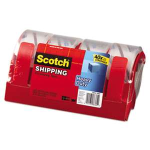 Scotch 38504RD 3850 Heavy-Duty Packaging Tape, 1.88" x 54.6yds, Clear, 4/Pack
