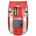 3M/COMMERCIAL TAPE DIV. Reinforced Shipping and Strapping Tape w/Dispenser, 2" x 10yds, 1 1/2" Core