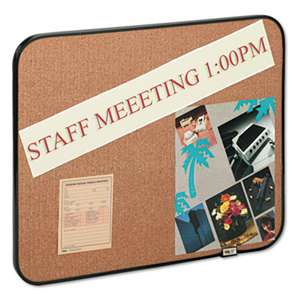 3M/COMMERCIAL TAPE DIV. Sticky Self-Stick Cork Board, 22 x 18, Natural, Black Frame
