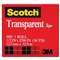 Scotch 600121296 Transparent Tape, 1/2" x 1296", 1" Core, Clear
