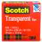 3M/COMMERCIAL TAPE DIV. Transparent Tape, 3/4" x 1296", 1" Core, Clear