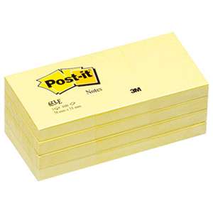 3M/COMMERCIAL TAPE DIV. Original Pads in Canary Yellow, 1 1/2 x 2, 100-Sheet, 12/Pack