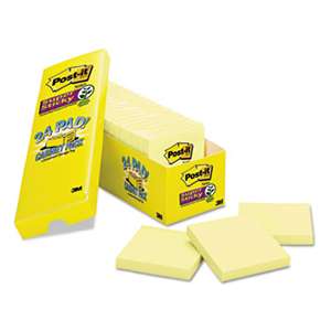 3M/COMMERCIAL TAPE DIV. Canary Yellow Note Pads, 3 x 3, 90-Sheet, 24/Pack