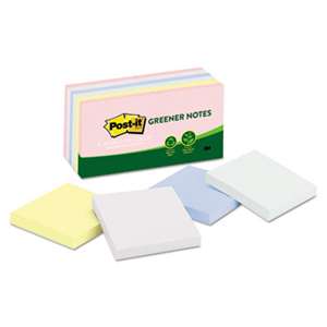 3M/COMMERCIAL TAPE DIV. Greener Note Pads, 3 x 3, Assorted Helsinki Colors, 100-Sheet, 12/Pack