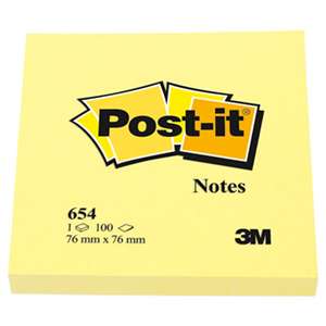 3M/COMMERCIAL TAPE DIV. Original Pads in Canary Yellow, 3 x 3, 100-Sheet, 12/Pack