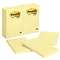3M/COMMERCIAL TAPE DIV. Original Pads in Canary Yellow, Lined, 4 x 6, 100-Sheet, 12/Pack