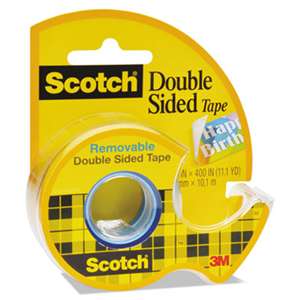 3M/COMMERCIAL TAPE DIV. 667 Double-Sided Removable Tape and Dispenser, 3/4" x 400", Clear