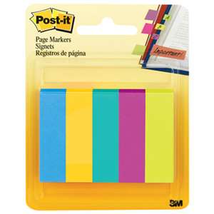 3M/COMMERCIAL TAPE DIV. Page Flag Markers, Assorted Colors,100 Flags/Pad, 5 Pads/Pack