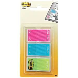 3M/COMMERCIAL TAPE DIV. Study Memo Page Flags with Message, Assorted Bright Colors, 1", 60/Set