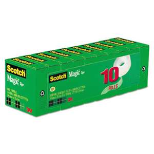 Scotch 810P10K Magic Tape Value Pack, 3/4" x 1000", 1" Core, 10/Pack