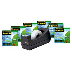 3M/COMMERCIAL TAPE DIV. Magic Greener Tape, with C38 Dispenser, 3/4" x 900", 6/Pack