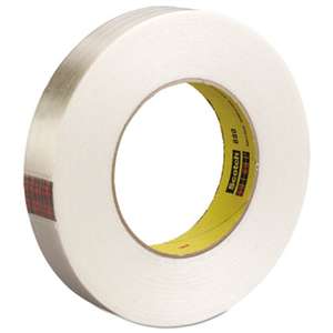 3M/COMMERCIAL TAPE DIV. High-Strength Filament Tape, Rubber, 24mm x 55m, 3" Core, Clear