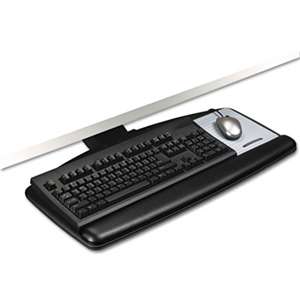 3M/COMMERCIAL TAPE DIV. Positive Locking Keyboard Tray, Standard Platform, 21 3/4" Track, Black