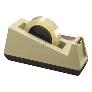 3M/COMMERCIAL TAPE DIV. Heavy-Duty Weighted Desktop Tape Dispenser, 3" Core, Plastic, Putty/Brown
