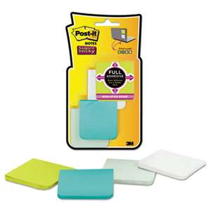 3M/COMMERCIAL TAPE DIV. Full Adhesive Notes, 2 x 2, Assorted Bora Bora Colors, 25-Sheet, 8/Pack