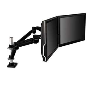 3M/COMMERCIAL TAPE DIV. Easy-Adjust Dual Monitor Arm; 4 1/2 x 25 1/2, Black/Gray