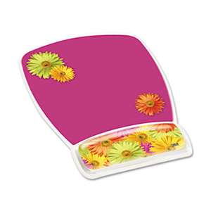 3M/COMMERCIAL TAPE DIV. Fun Design Clear Gel Mouse Pad Wrist Rest, 6 4/5 x 8 3/5 x 3/4, Daisy Design