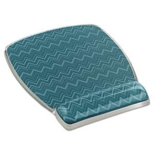 3M MW308GR Fun Design Clear Gel Mouse Pad Wrist Rest, 6 4/5 x 8 3/5 x 3/4, Chevron Design