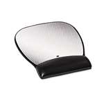 3M/COMMERCIAL TAPE DIV. Precise Leatherette Mouse Pad w/Wrist Rest, Nonskid Base, 8-3/4 x 9-1/4, Black