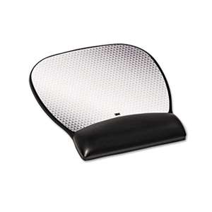 3M/COMMERCIAL TAPE DIV. Precise Leatherette Mouse Pad w/Wrist Rest, Nonskid Base, 8-3/4 x 9-1/4, Black
