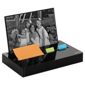 3M/COMMERCIAL TAPE DIV. Pop-up Note/Flag Dispenser Plus Photo Frame with 3 x 3 Pad, 50 1" Flags, Black