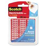 3M/COMMERCIAL TAPE DIV. Restickable Mounting Tabs, 1" x 1", 18/Pack