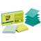 3M/COMMERCIAL TAPE DIV. Pop-up Recycled Notes in Bora Bora Colors, 3 x 3, 90-Sheet, 6/Pack