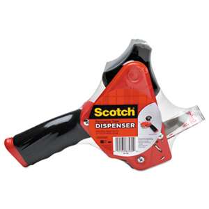 Scotch ST181 Pistol Grip Packaging Tape Dispenser, 3" Core, Metal, Red