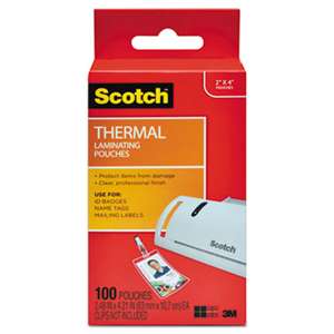 3M/COMMERCIAL TAPE DIV. ID Badge Size Thermal Laminating Pouches, 5 mil, 4 1/4 x 2 1/5, 100/Pack