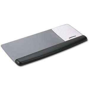 3M/COMMERCIAL TAPE DIV. Antimicrobial Gel Mouse Pad/Keyboard Wrist Rest Platform, Black/Silver