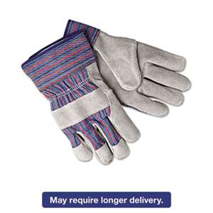 MCR SAFETY Select Shoulder Split Cow Gloves, Blue/Gray, Large, 12 Pairs