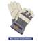 MCR SAFETY Mustang Leather Palm Gloves, Blue/Cream, Large, 12 Pairs